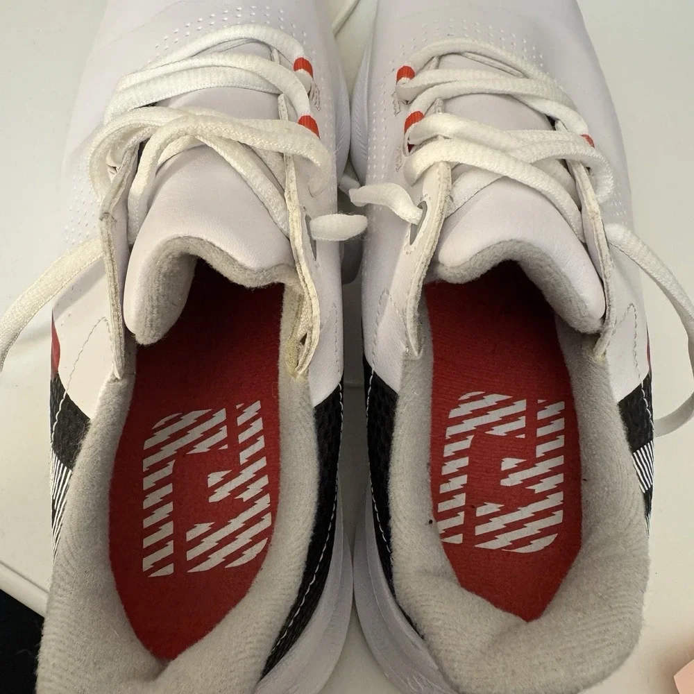 FootJoy Junior Fuel Golf Shoe. Men's  US Size 5 Medium. White, Red, Black